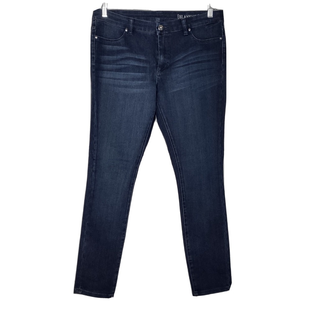 Blank‎ NYC Womens Jeans 31 Dark Wash Blue Mid Rise Skinny Stretch Jeggings